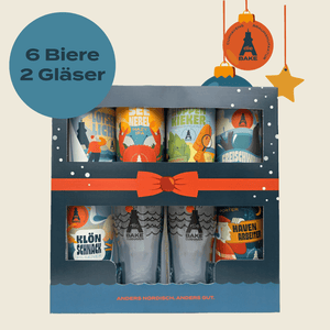 Weihnachts - Geschenkpaket mit Gläsern - Die Bake Braumanufaktur KG